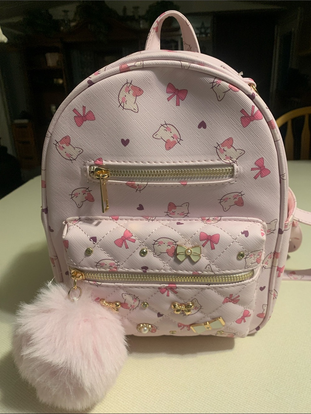 Underonesky Pink “Kitty, Hearts & Bows”Adorable Girls Mini Backpack NWOT